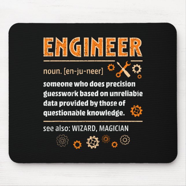 Engineer Definition Funny Engineering Nerdy Scienc Mousepad (Vorne)