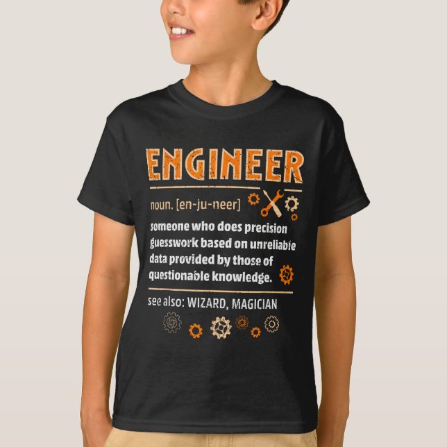 Engineer Definition Funny Engineering Nerdy Scienc T-Shirt (Vorderseite)
