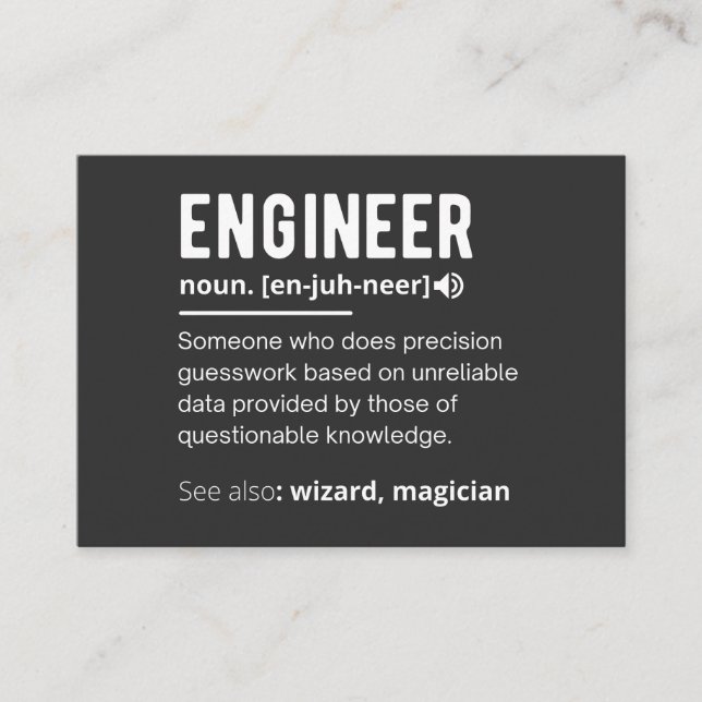 ENGINEER DEFINITION VISITENKARTE (Vorderseite)