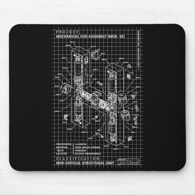 Engineer Engineering Monogram Initial Catal Letter Mousepad (Vorne)