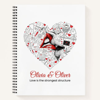 Engineer Love Strongest Structure Valentine Notizbuch