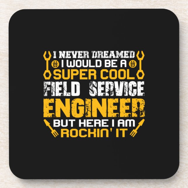Engineer Super Cool Field Service Engineer Getränkeuntersetzer (Vorderseite)