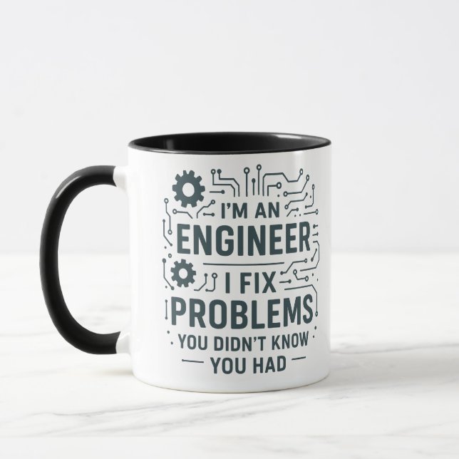 "Engineering Blueprint Tasse - Geometrisches Desig (Links)