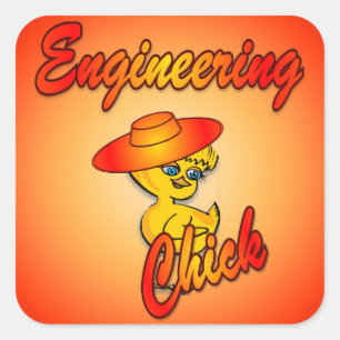 Engineering Chick #5 Quadratischer Aufkleber