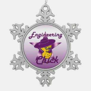 Engineering Chick #9 Schneeflocken Zinn-Ornament
