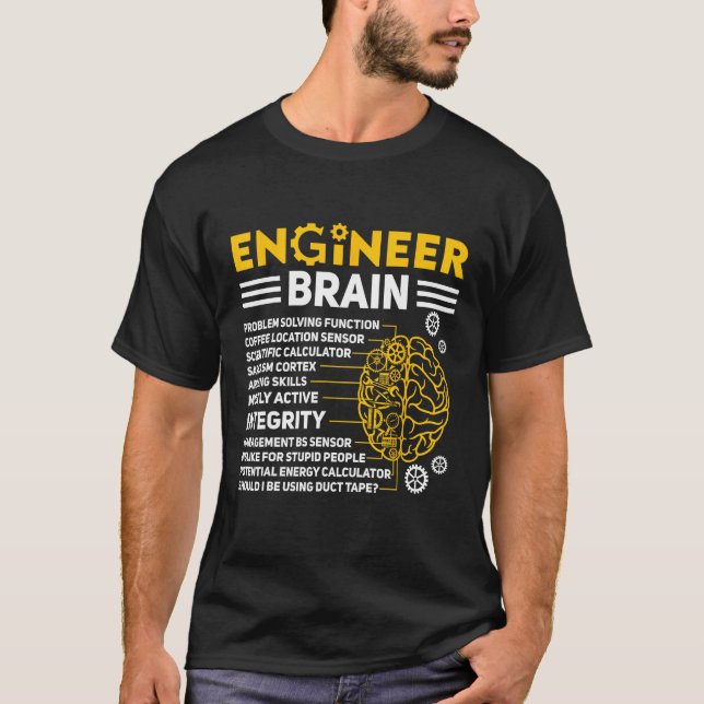 Engineers Brain industrial engineering Computer ci T-Shirt (Vorderseite)