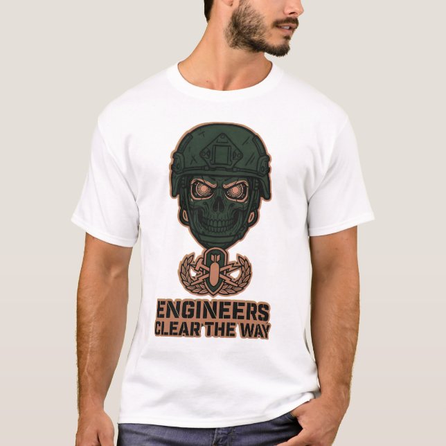 Engineers Clear The Way Skull Helmet Tee (Vorderseite)