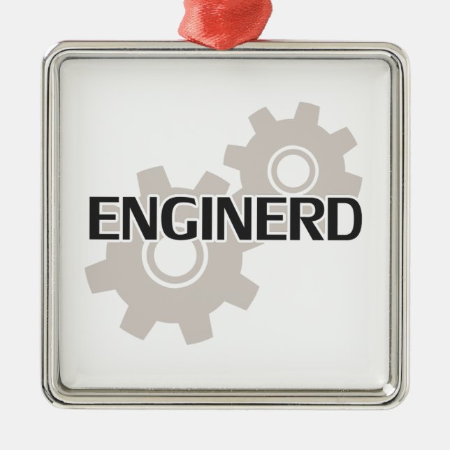 Enginerd Ingenieur-Nerd Silbernes Ornament (Vorne)