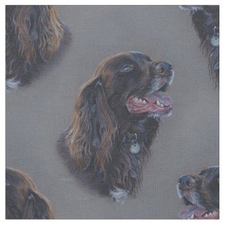 Engish Cocker spaniel Hund. Kunstmalerei Stoff