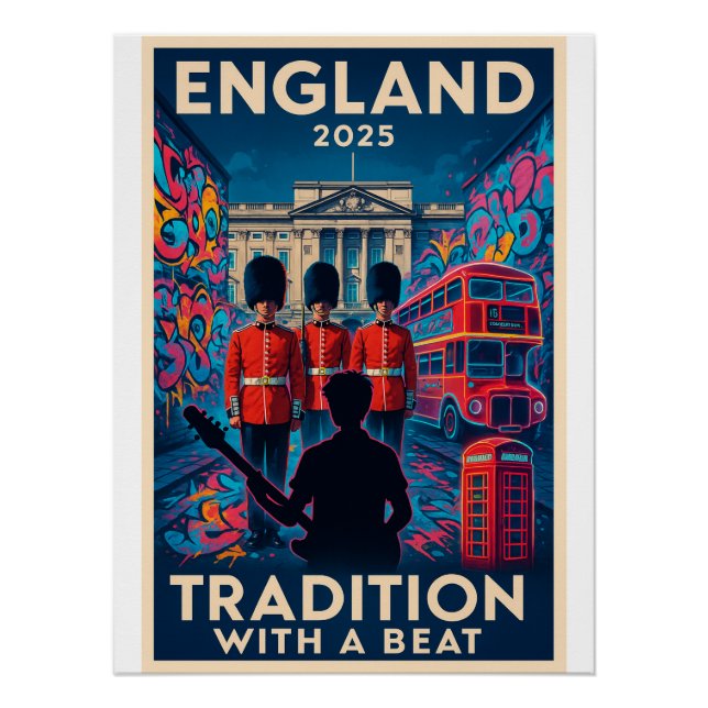 England 2025 - Tradition mit einer Beat Poster (Vorderseite)