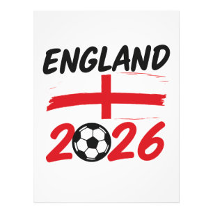 England 2026 Fußball Fan Design, Kreuz und Fußball Fotodruck