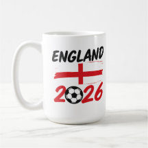 England 2026 Fußballfan-Design, Kreuz und Fußball