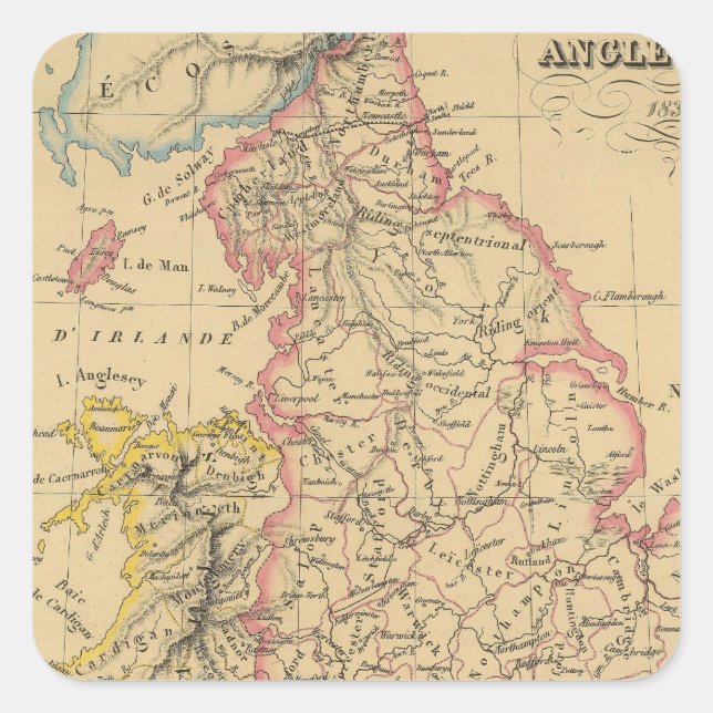 England 4 quadratischer aufkleber (Vorderseite)