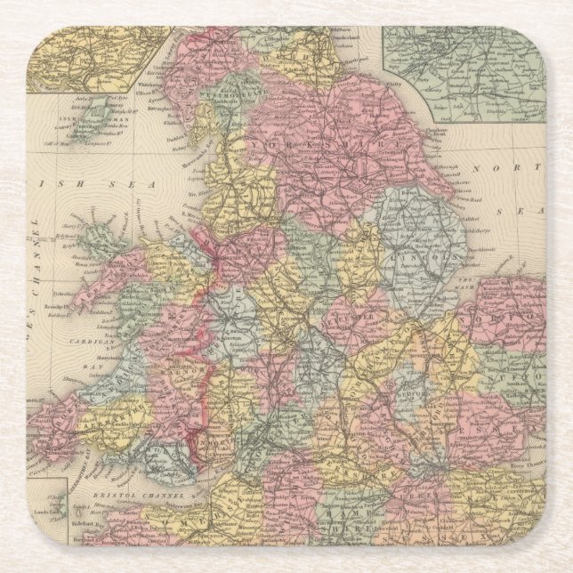 England 9 rechteckiger pappuntersetzer (Vorderseite)