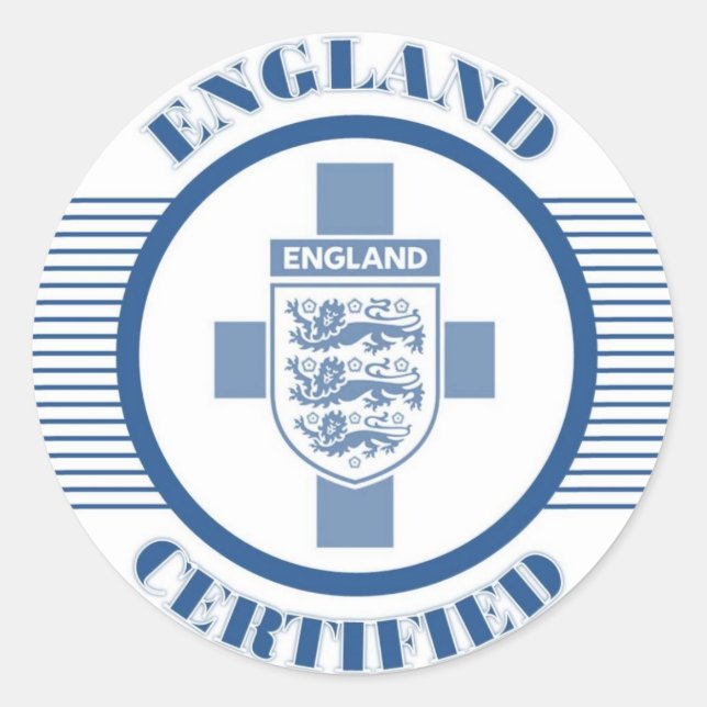 ENGLAND BUE RUNDER AUFKLEBER (Vorderseite)