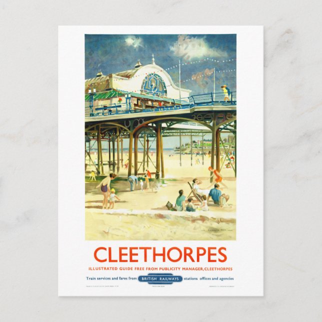 England Cleethorpes Related Vintage Travel Poster Postkarte (Vorderseite)