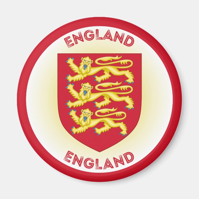 England Coat of Arms Circle Shape Magnet (Vorne)