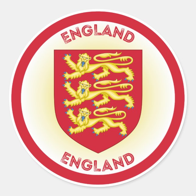 England Coat of Arms Circle Shape Runder Aufkleber (Vorderseite)