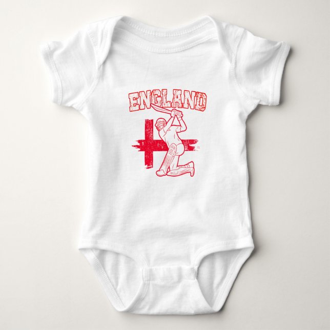 England Cricket Player Baby Strampler (Vorderseite)