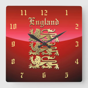 England - die königlichen Arme Quadratische Wanduhr