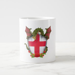 England Drache und die englische Flagge Schild Jumbo-Tasse