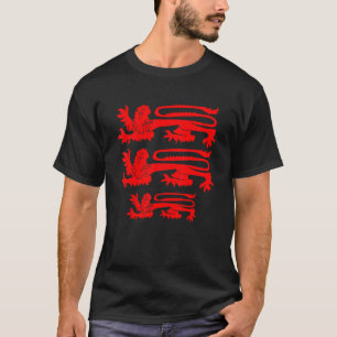 England Drei Heraldische Löwen Fußball Fußball Fuß T-Shirt