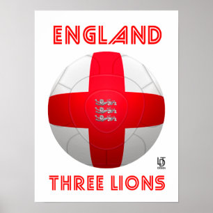 England - drei Löwe-Fußball Poster