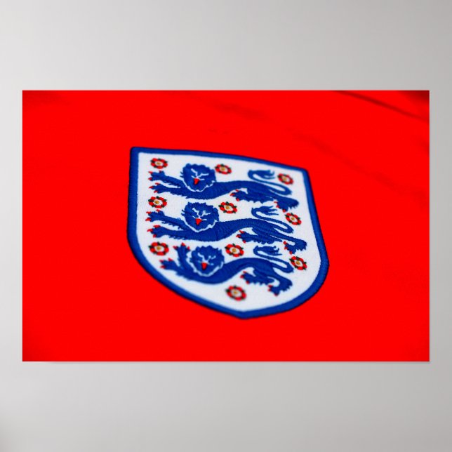 England: Drei Löwen Shirt Abzeichen Poster (Vorne)
