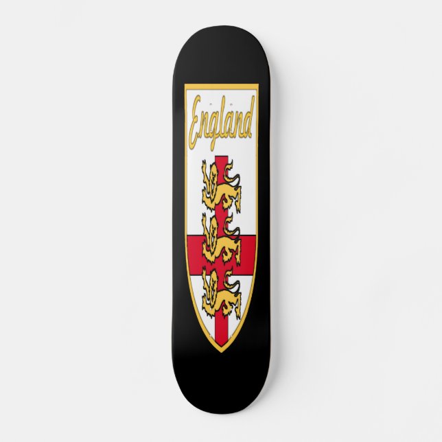 England, Englisch, 3 Löwe-Abzeichen oder Wappen, Skateboard (Vorderseite)
