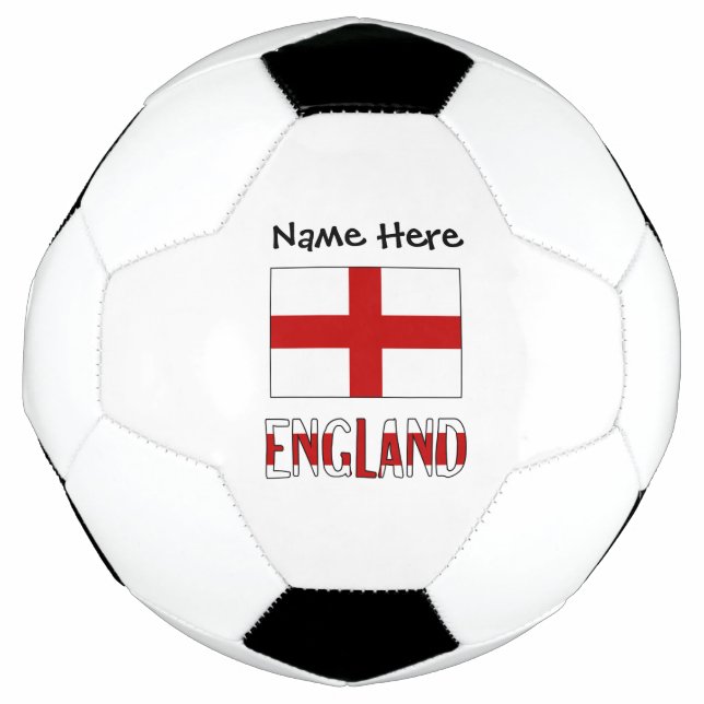England Englische Flagge Schwarze Personalisierung Fußball (Vorderseite)