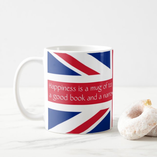 England English Happiness Teebuch Narrowboat Tasse (Mit Donut)