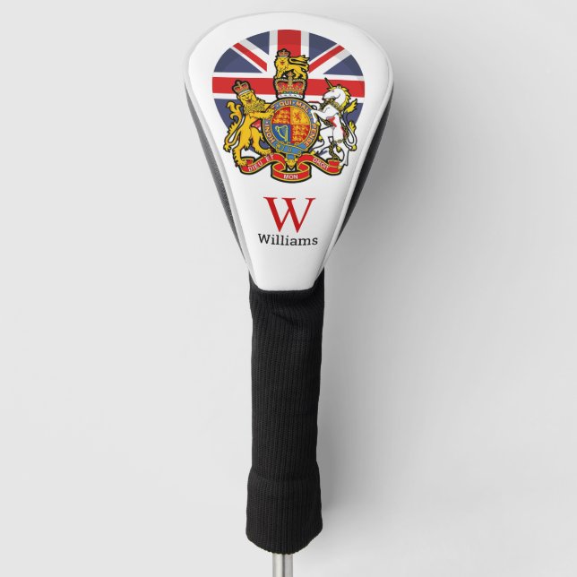 England Flag and Wappen Golf Head Cover Headcover (Vorderseite)
