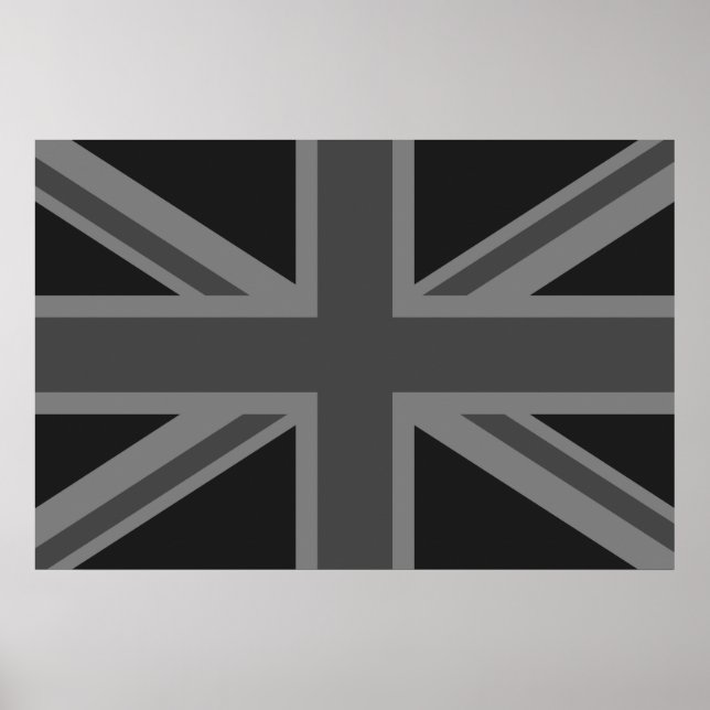 England Flag Black Gray Poster (Vorne)