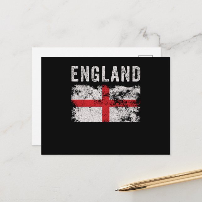 England Flag British Souvenir Cool Postkarte (Vorderseite/Rückseite Beispiel)