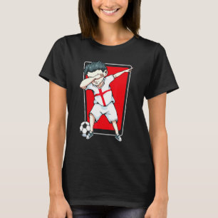 England Flag Dabbing Soccer Boy English Pride Supp T-Shirt