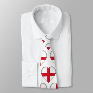 England Flag Farben Herz Muster Neck Tie Krawatte