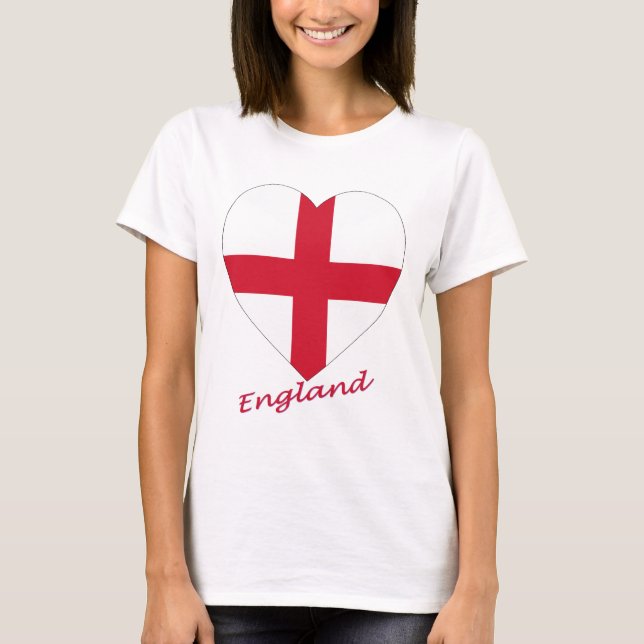 England Flag Herz T-Shirt (Vorderseite)