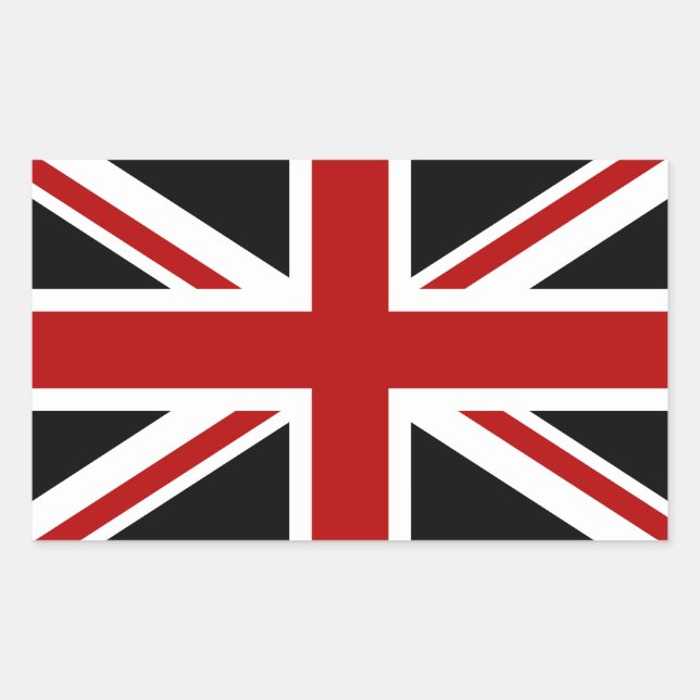 England Flag Schwarzes Rotes Weiß Rechteckiger Aufkleber (Vorderseite)