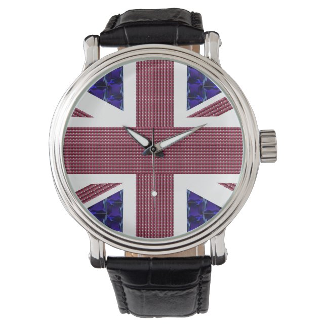 England-Flagge, Großbritannien-Flagge Armbanduhr (Vorderseite)