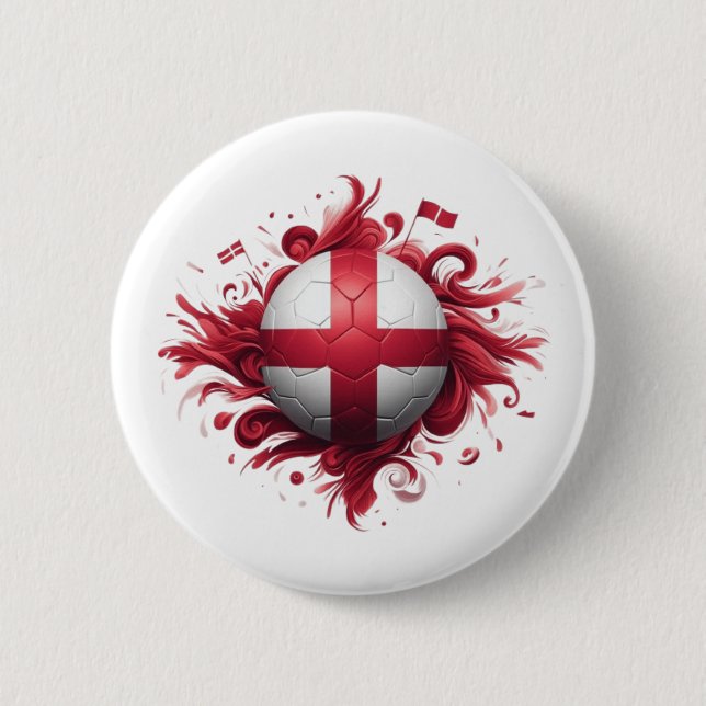England-Flagge mit Fußball Button (Vorderseite)
