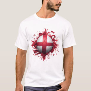 England-Flagge mit Fußball T-Shirt