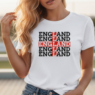 England Flagge Name Wiederholung Typografie Fußbal T-Shirt