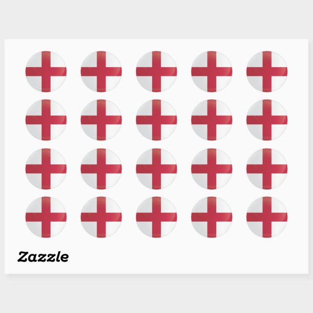 England-Flagge Runder Aufkleber (Blatt)
