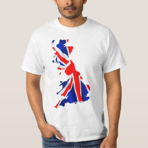 England-Flaggen-Karte 2Side T-Shirt
