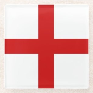 England-Flaggen-Knopf Glasuntersetzer