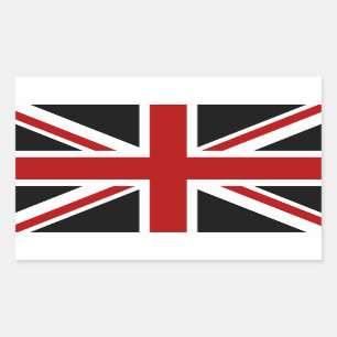 England-Flaggen-Schwarz-rotes Weiß Rechteckiger Aufkleber