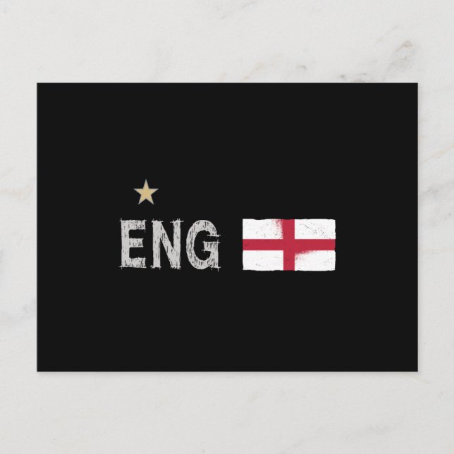 England Football Fan Shirt Englische Flagge Postkarte (Vorderseite)