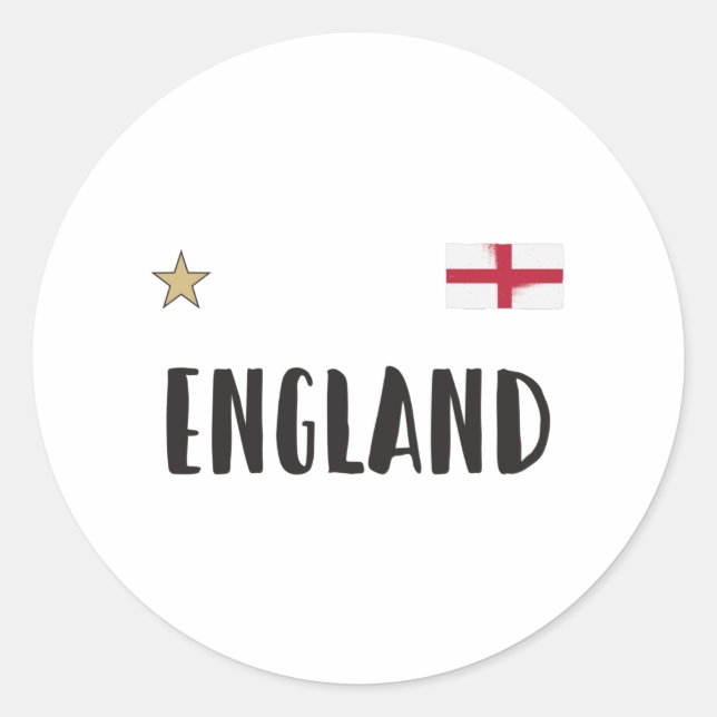 England Football Fan Shirt Englische Flagge Runder Aufkleber (Vorderseite)