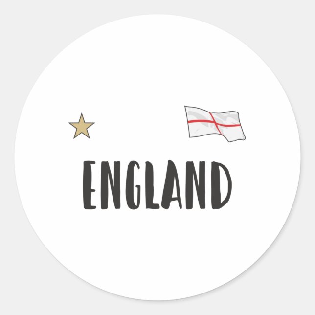England Football Fan Shirt Englische Flagge Runder Aufkleber (Vorderseite)