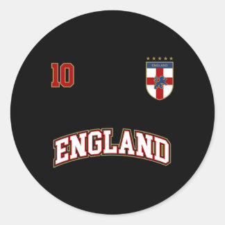 England Football Team Nummer 10 English Flag Socce Runder Aufkleber